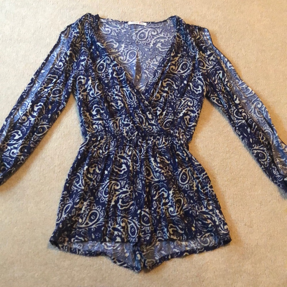 Navy printed romper